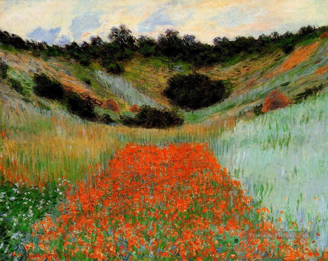 Champ de coquelicots à Giverny II Claude Monet Fleurs impressionnistes Peintures à l'huile